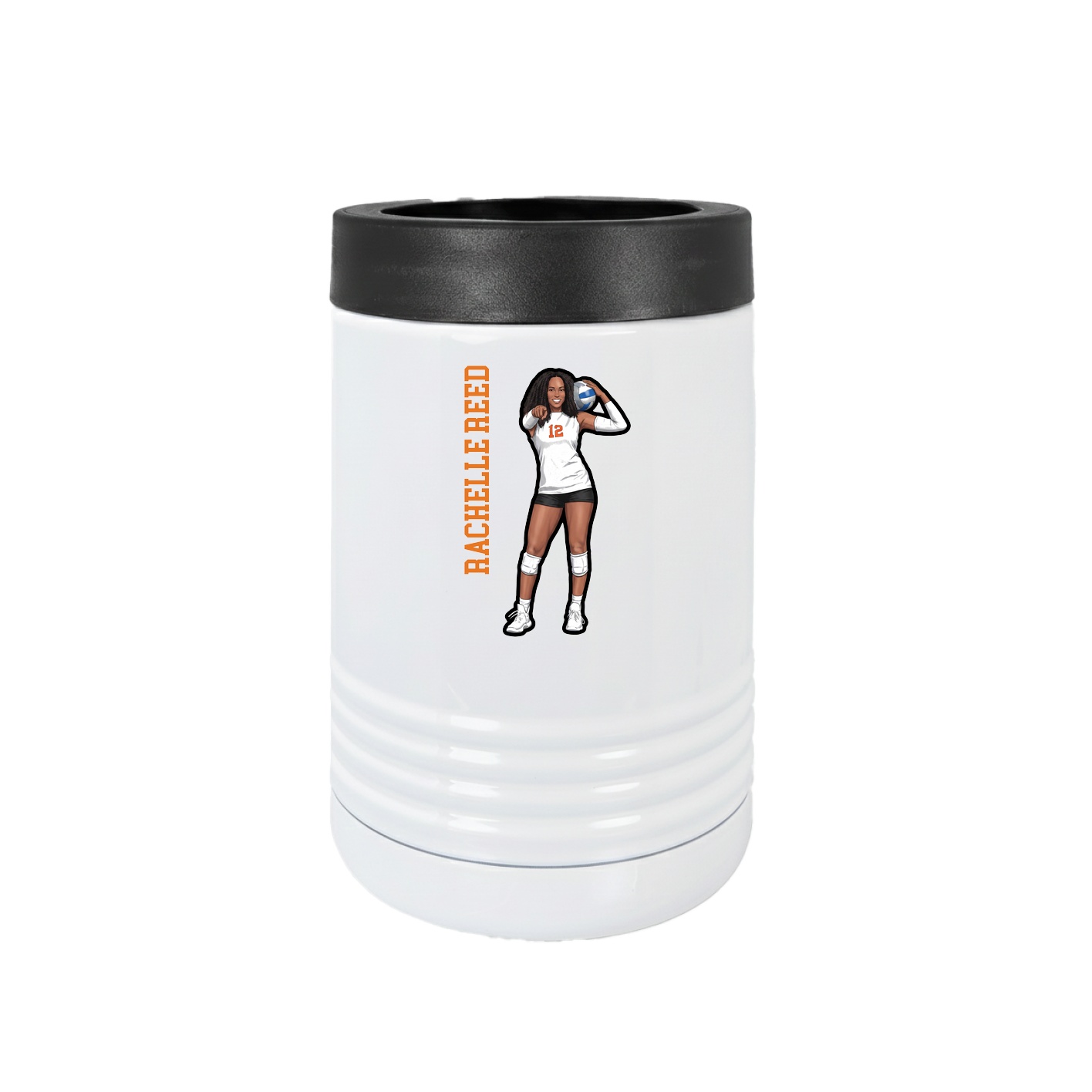 Beverage Holder — Name Vertical in White