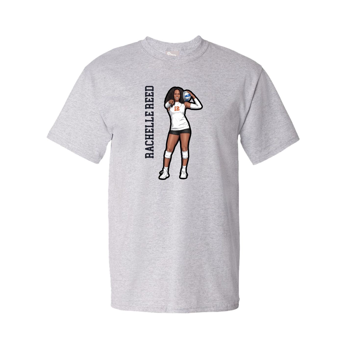 Tee — Name Vertical in Grey