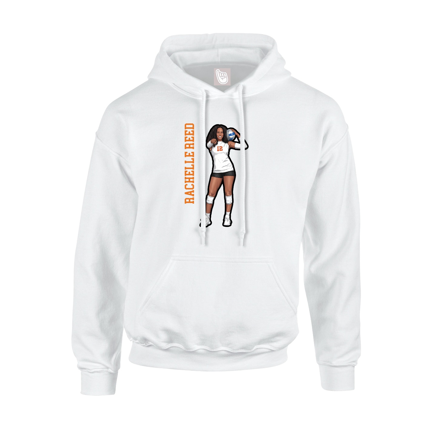 Youth Hoodie — Name Vertical in White