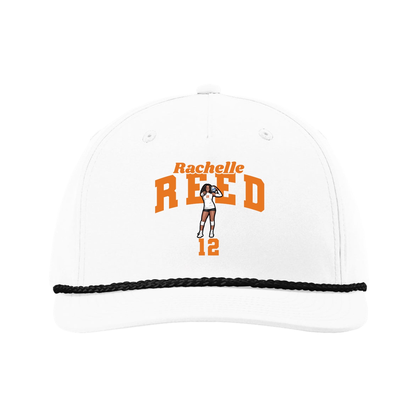 Five-Panel Classic Rope Cap — Signature Arch in White