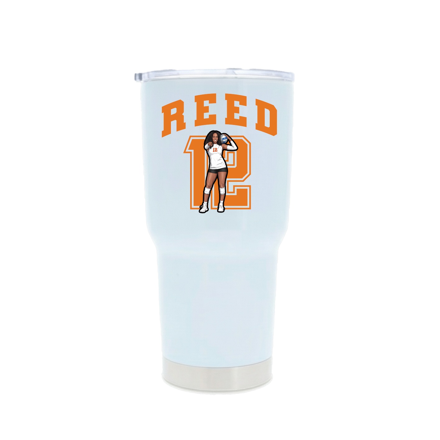 30oz Stainless Steel Tumbler — Number in White
