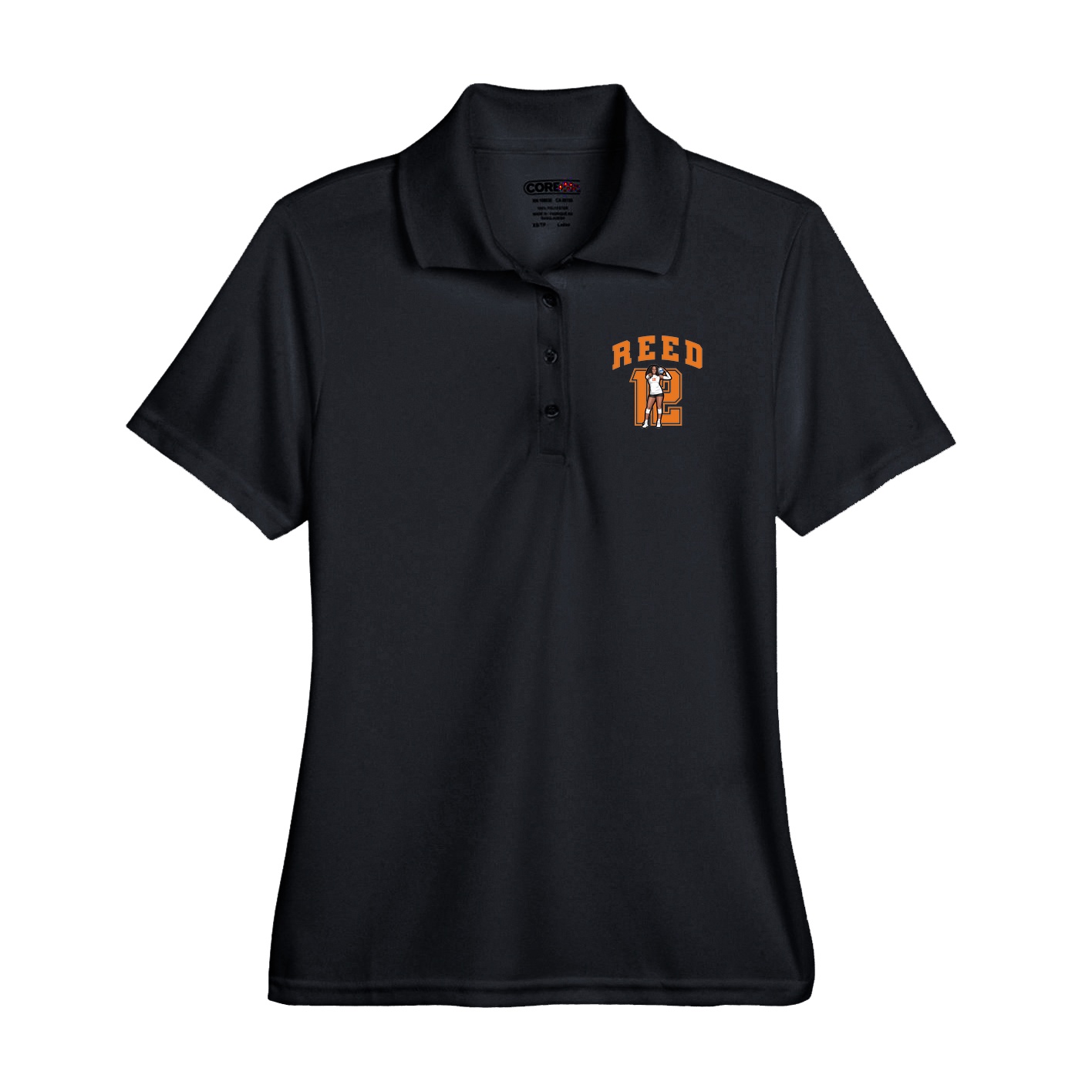Performance Polo — Number in Black