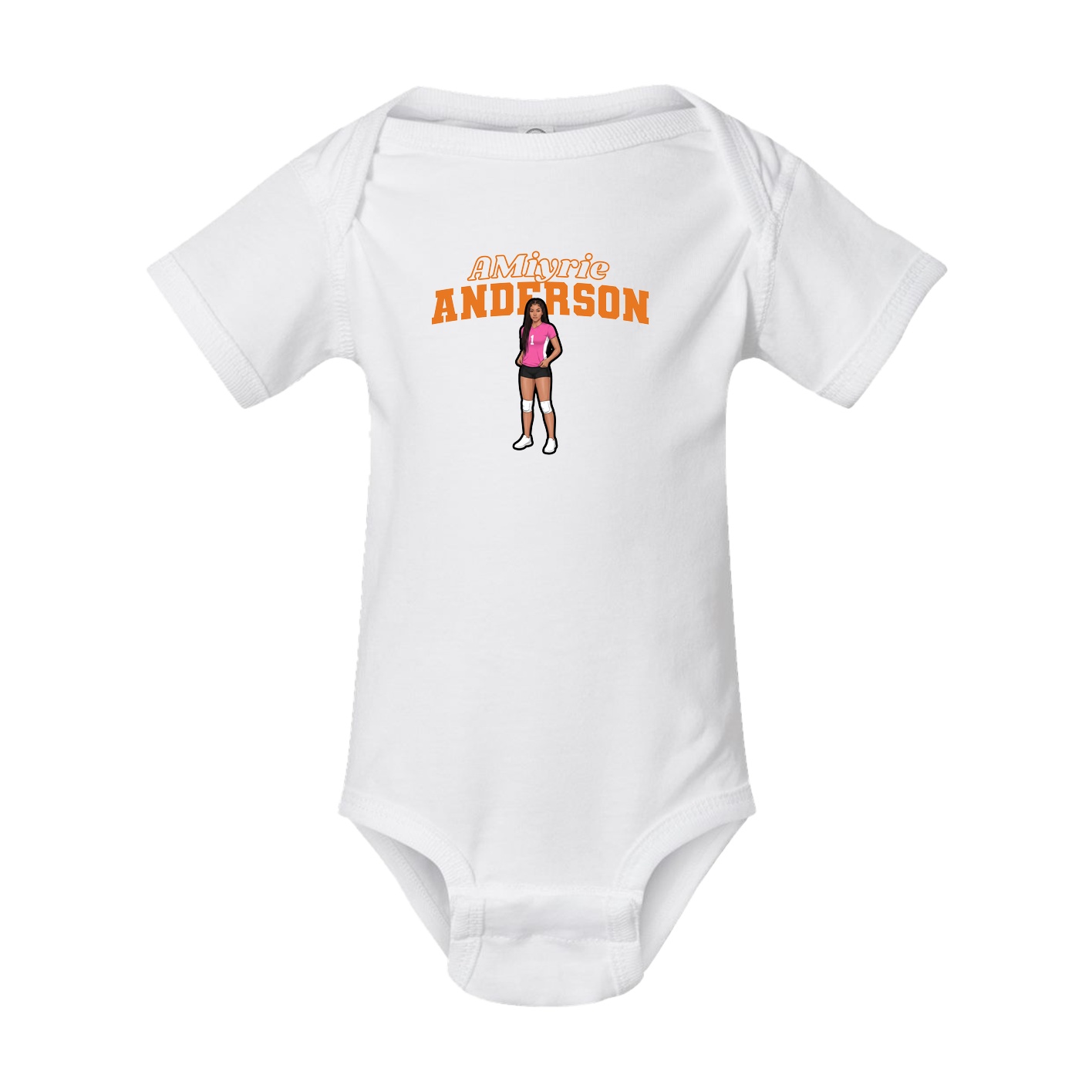 Baby Onesie — Name Arch in White