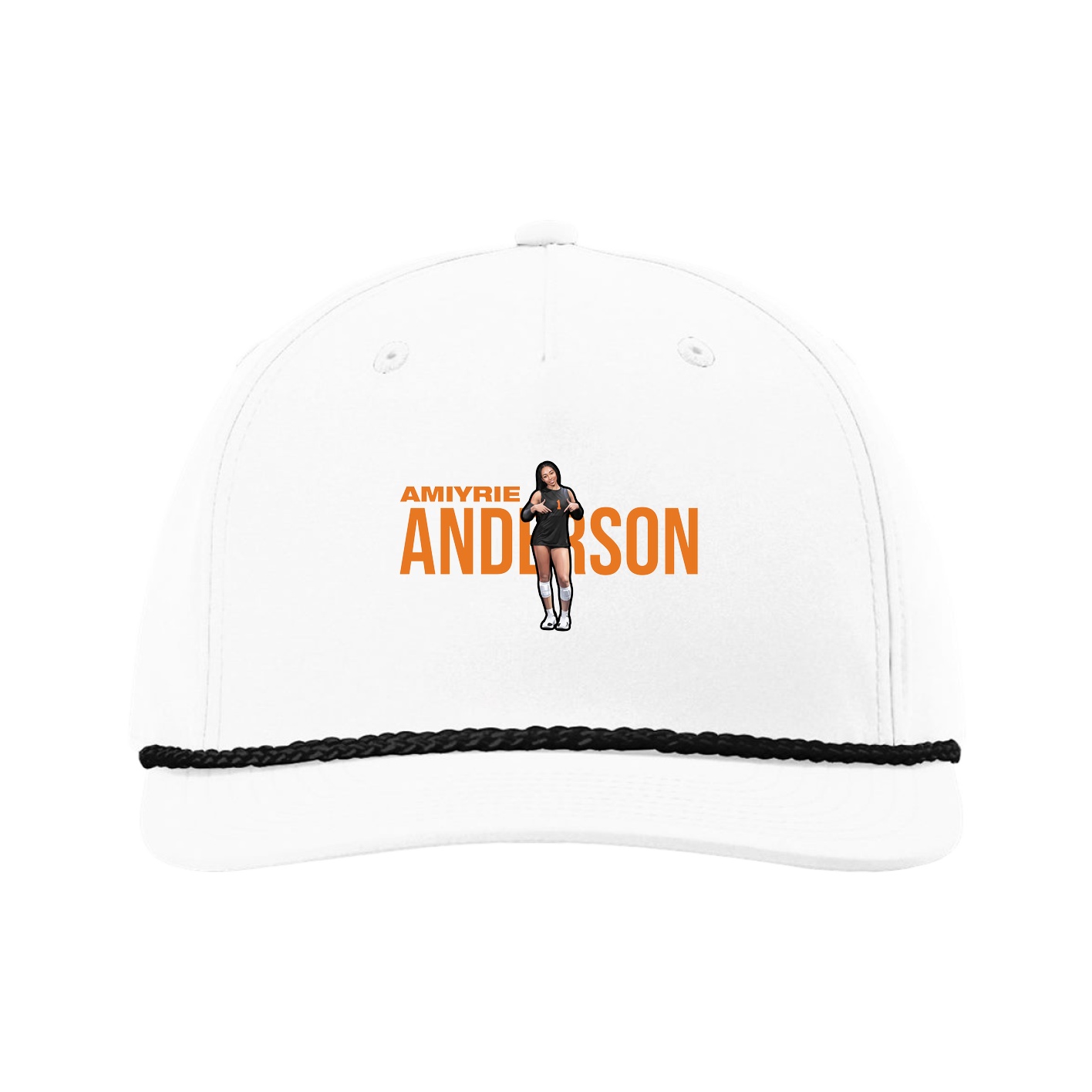 Five-Panel Classic Rope Cap — Player Name in White