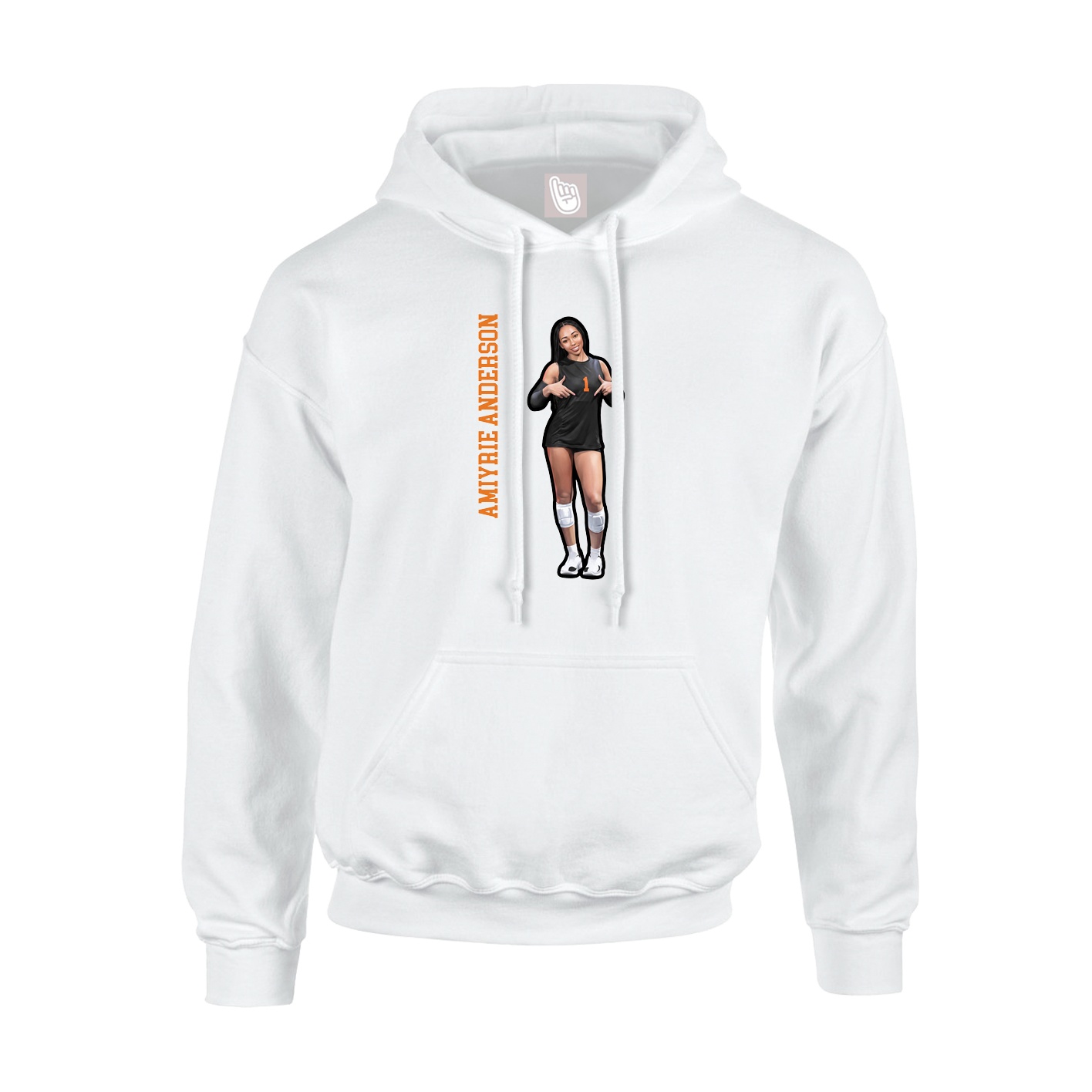 Hoodie — Name Vertical in White