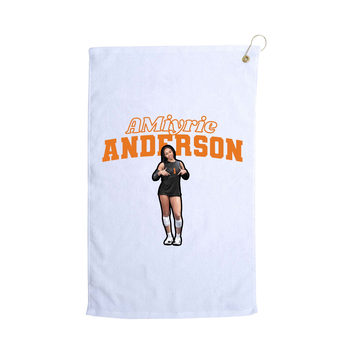 Golf Towel — Name Arch in White