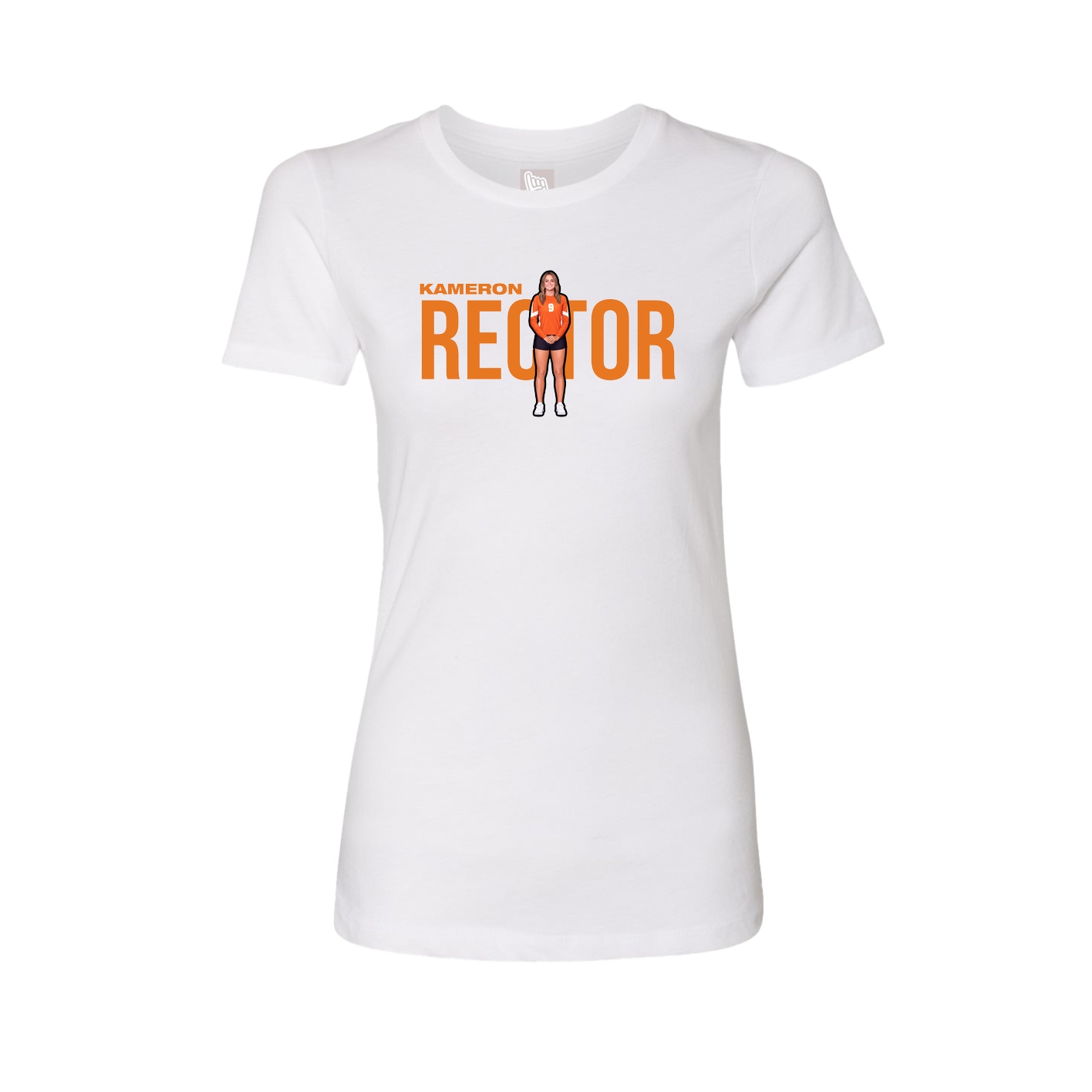 Fitted Women's Tee — Player Name in White