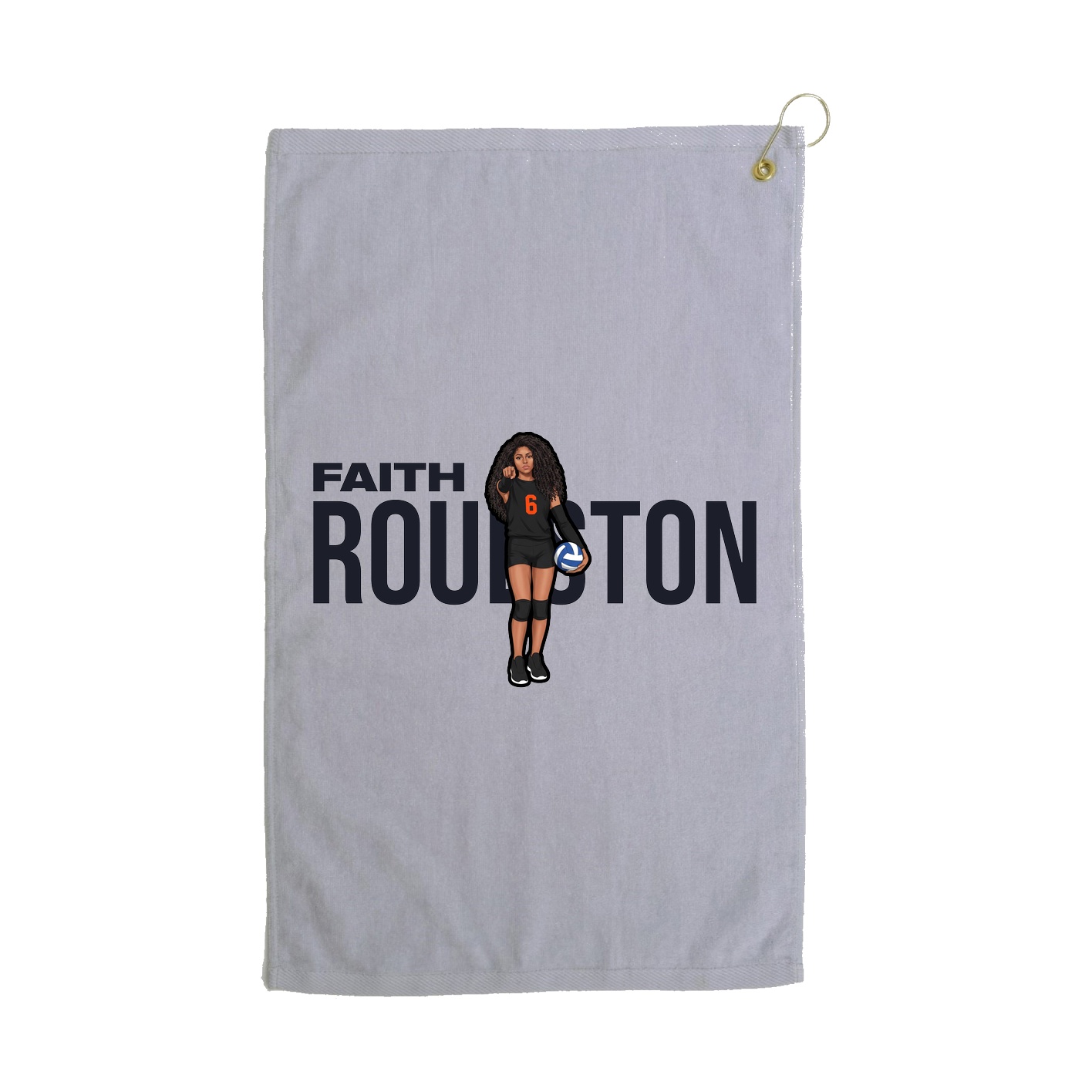 Golf Towel — Player Name in Grey