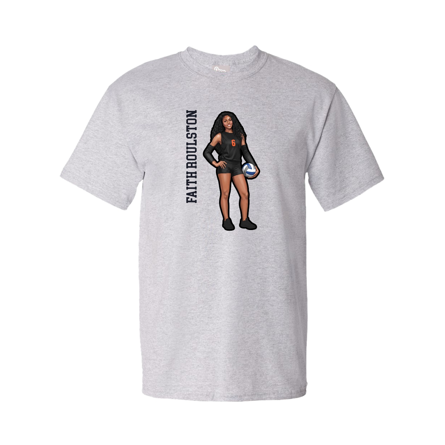 Tee — Name Vertical in Grey