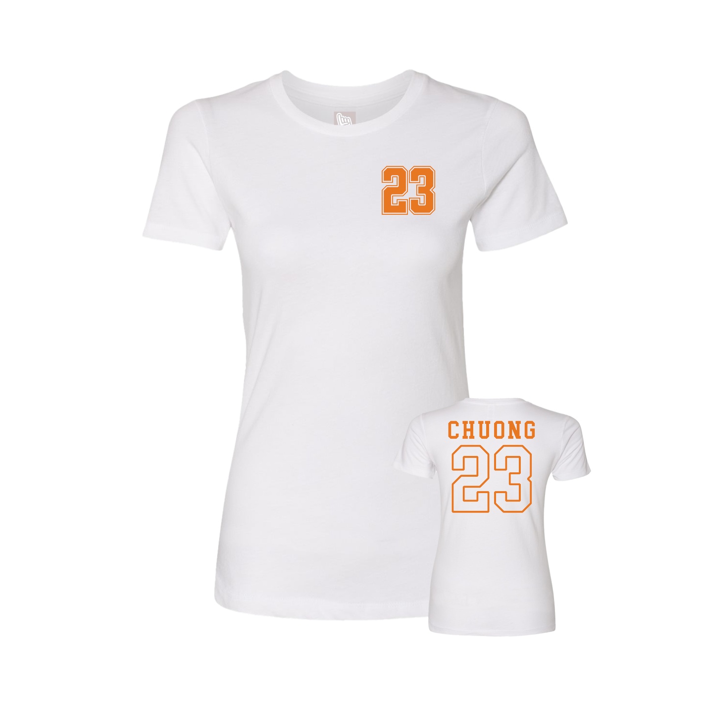 Fitted Women's Tee — Chest Back in White