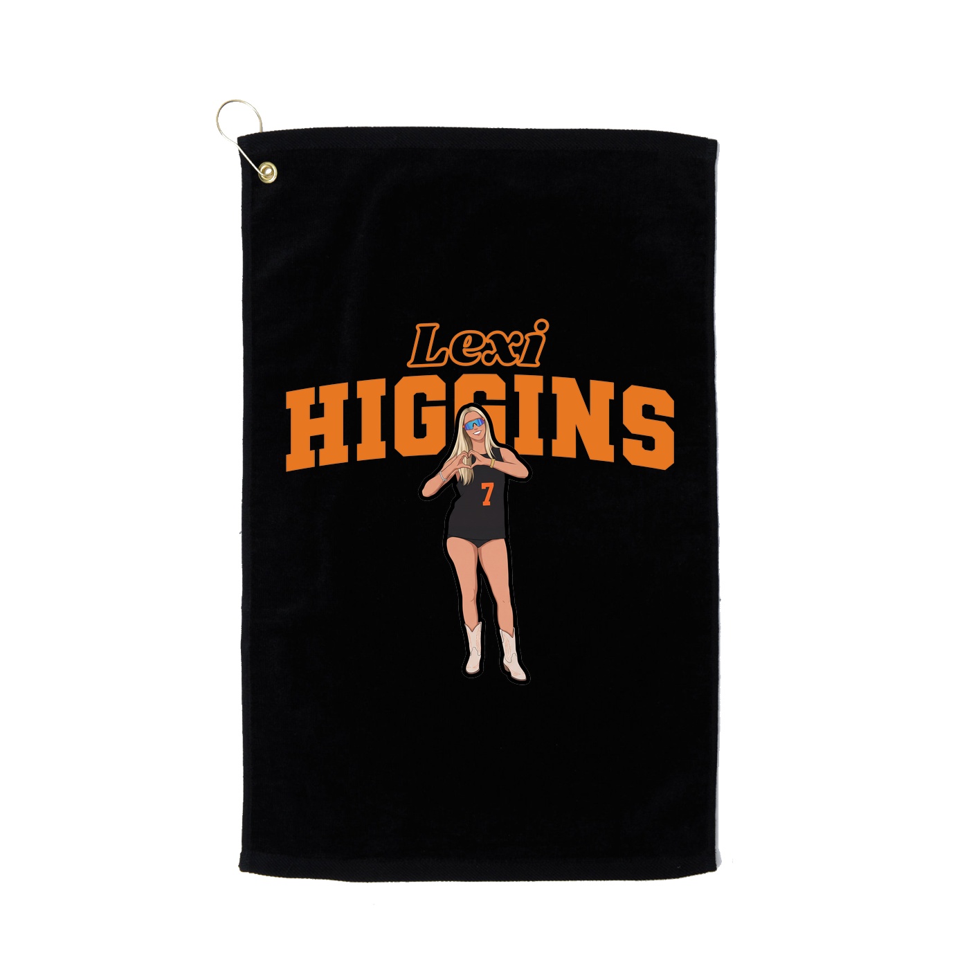 Golf Towel — Name Arch in Black