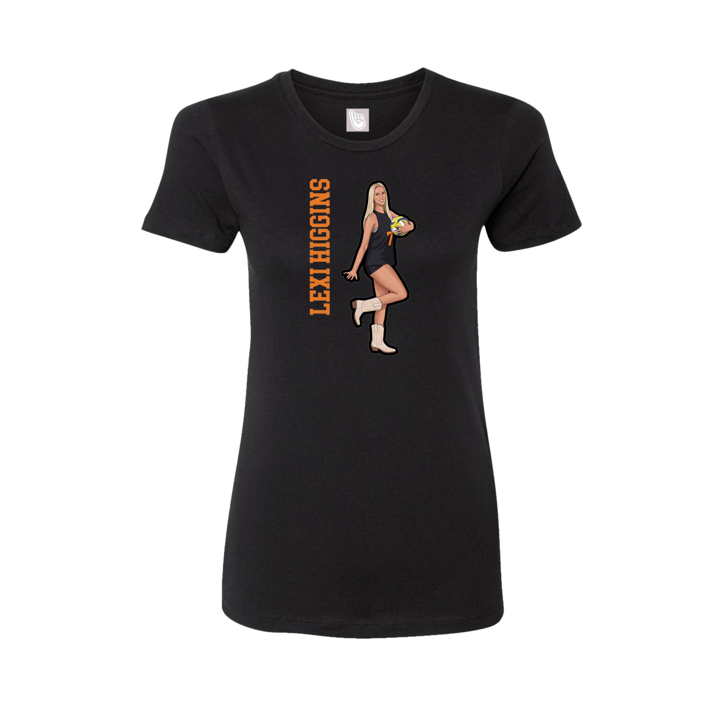 Fitted Women's Tee — Name Vertical in Black