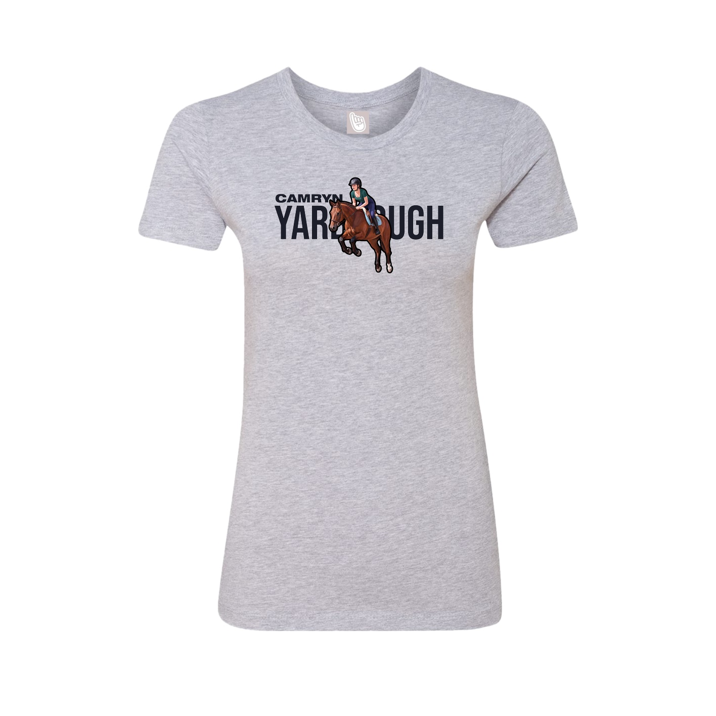 Fitted Women's Tee — Player Name in Grey