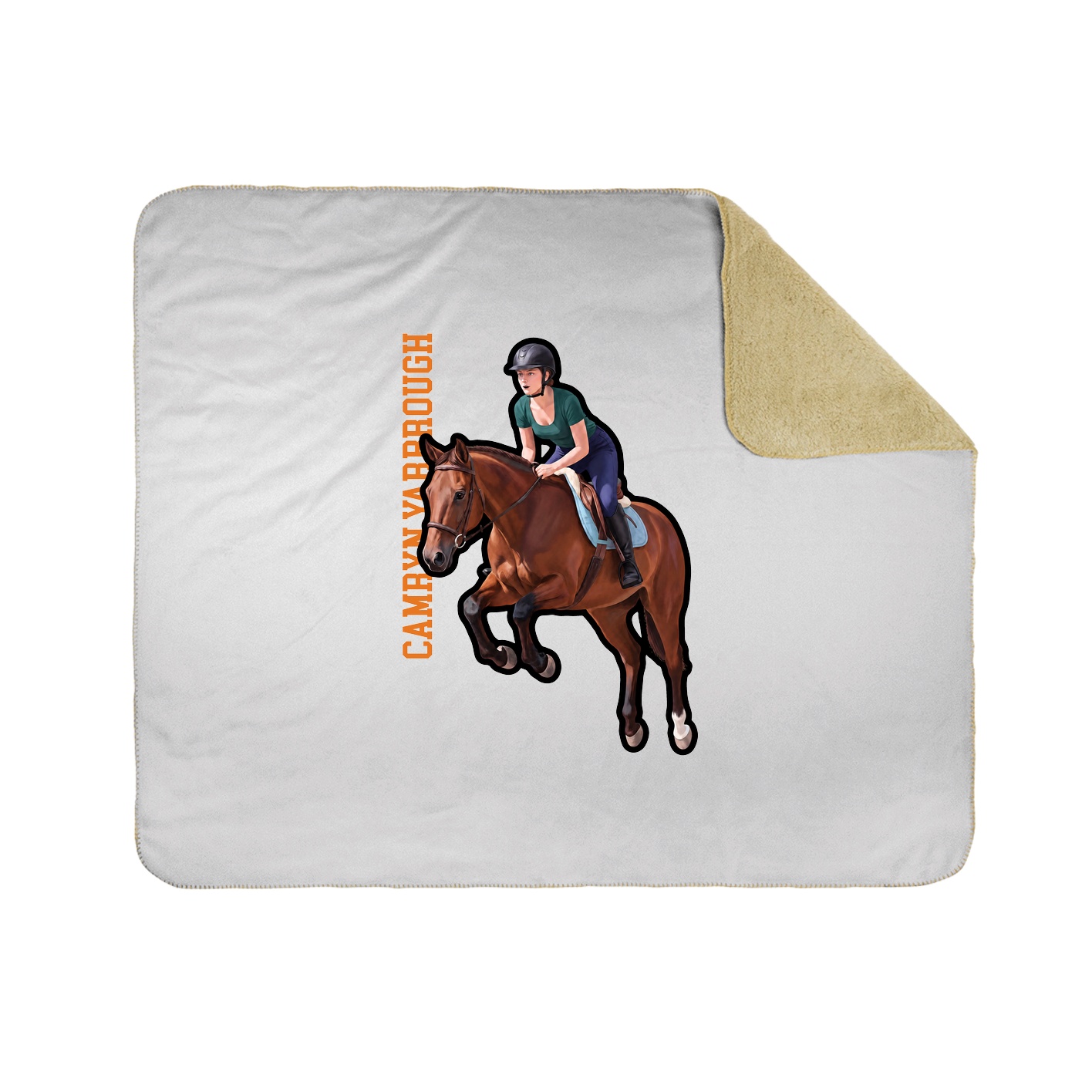 Throw Blanket — Name Vertical in White