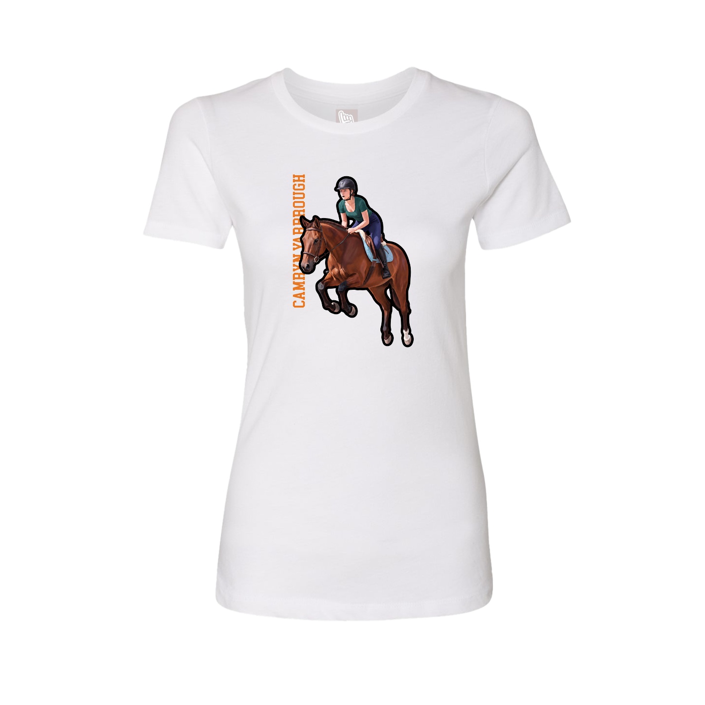 Fitted Women's Tee — Name Vertical in White