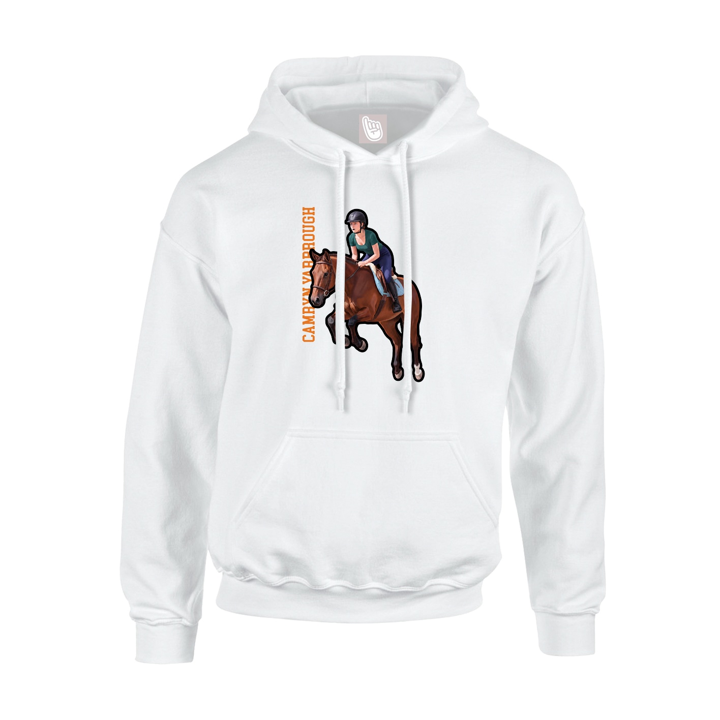Youth Hoodie — Name Vertical in White