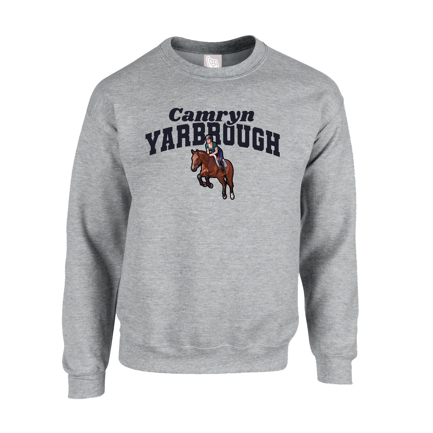 Fleece Crew — Signature Arch in Grey