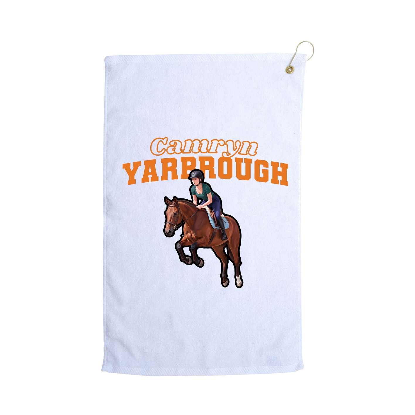 Golf Towel — Name Arch in White