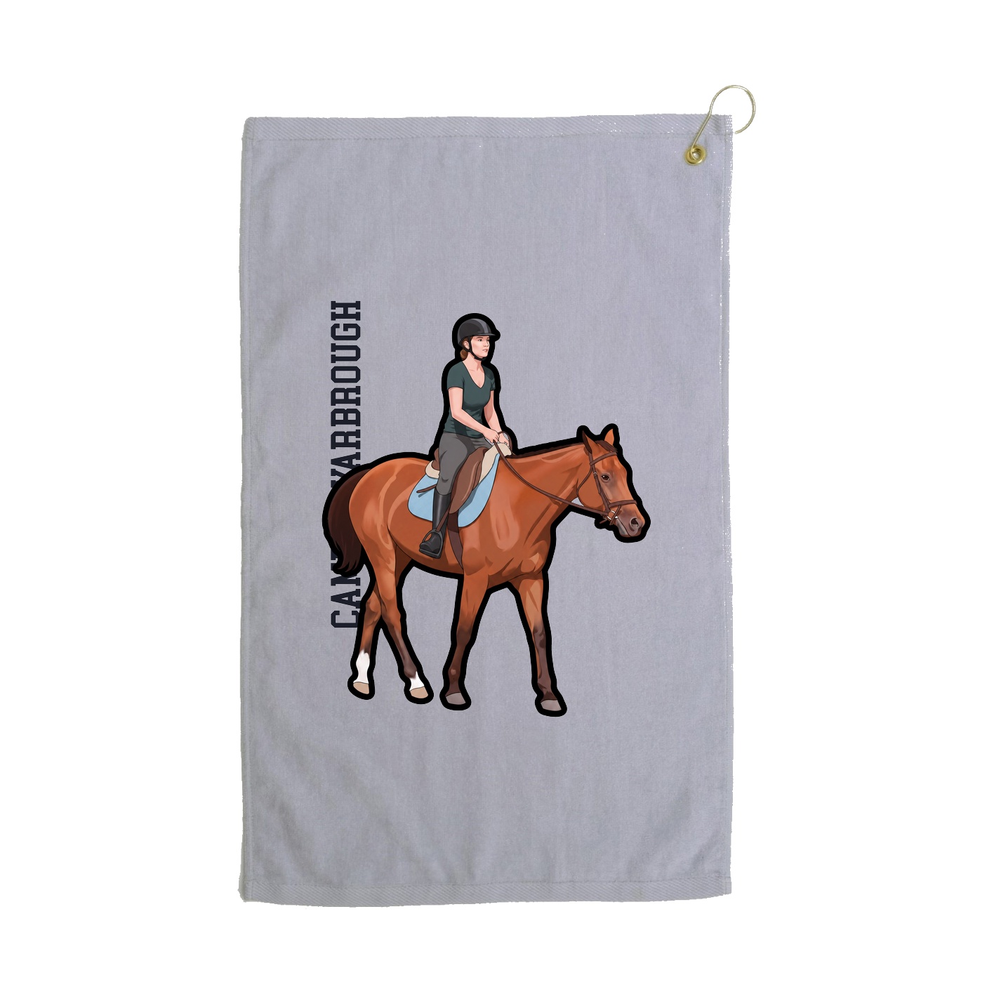 Golf Towel — Name Vertical in Grey