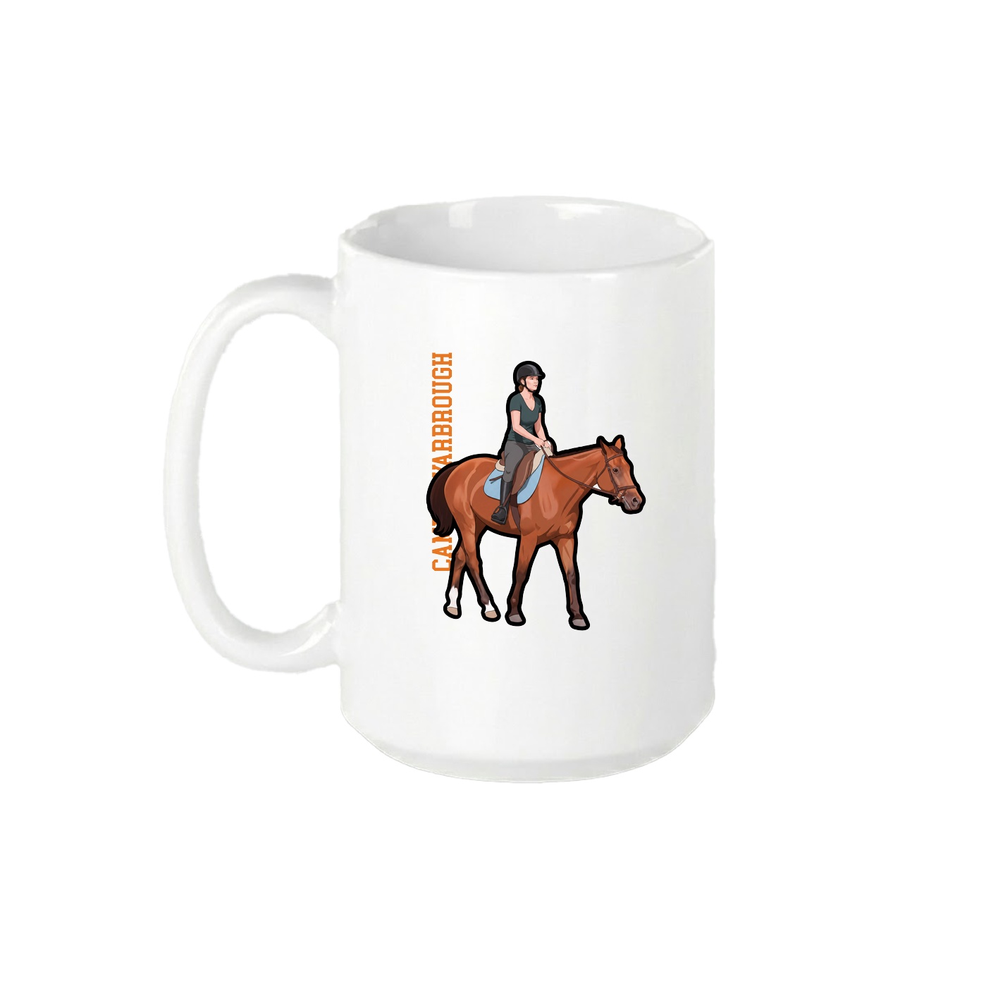 15oz Coffee Mug — Name Vertical in White