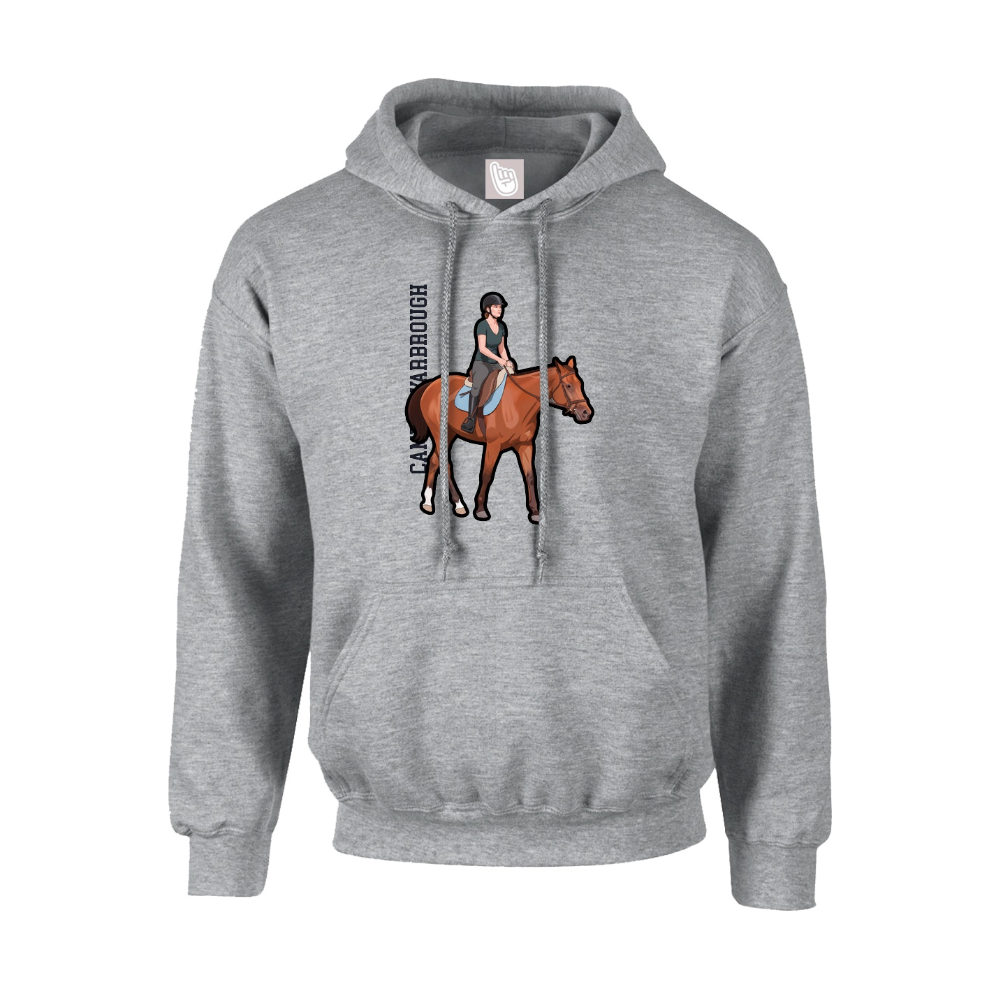 Youth Hoodie — Name Vertical in Grey