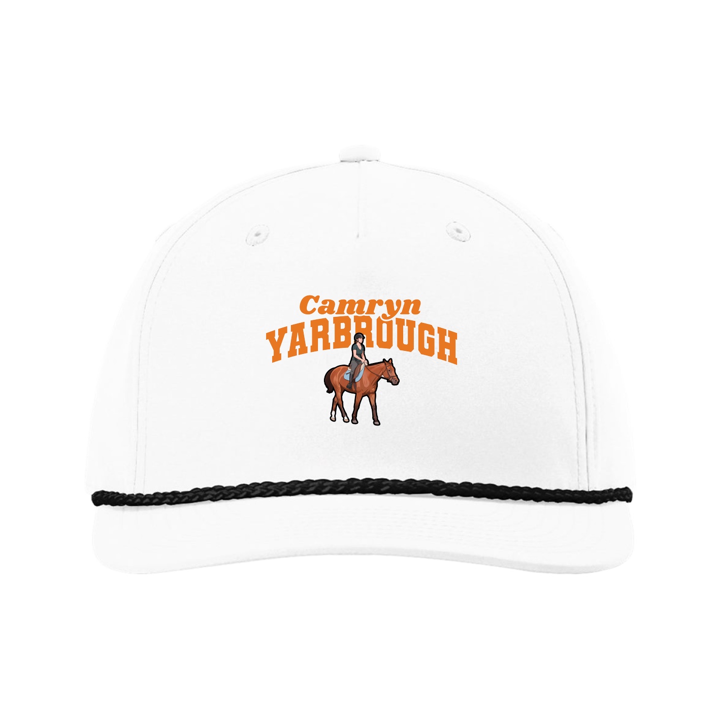 Five-Panel Classic Rope Cap — Signature Arch in White