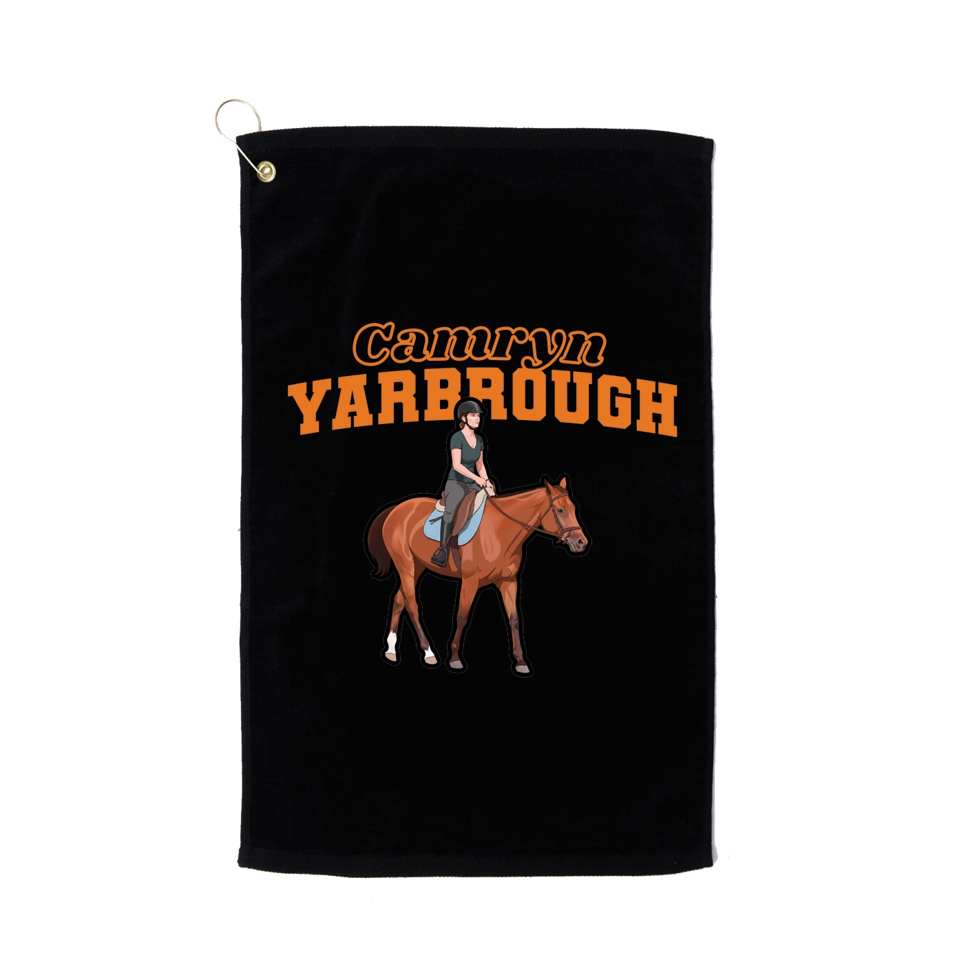 Golf Towel — Name Arch in Black
