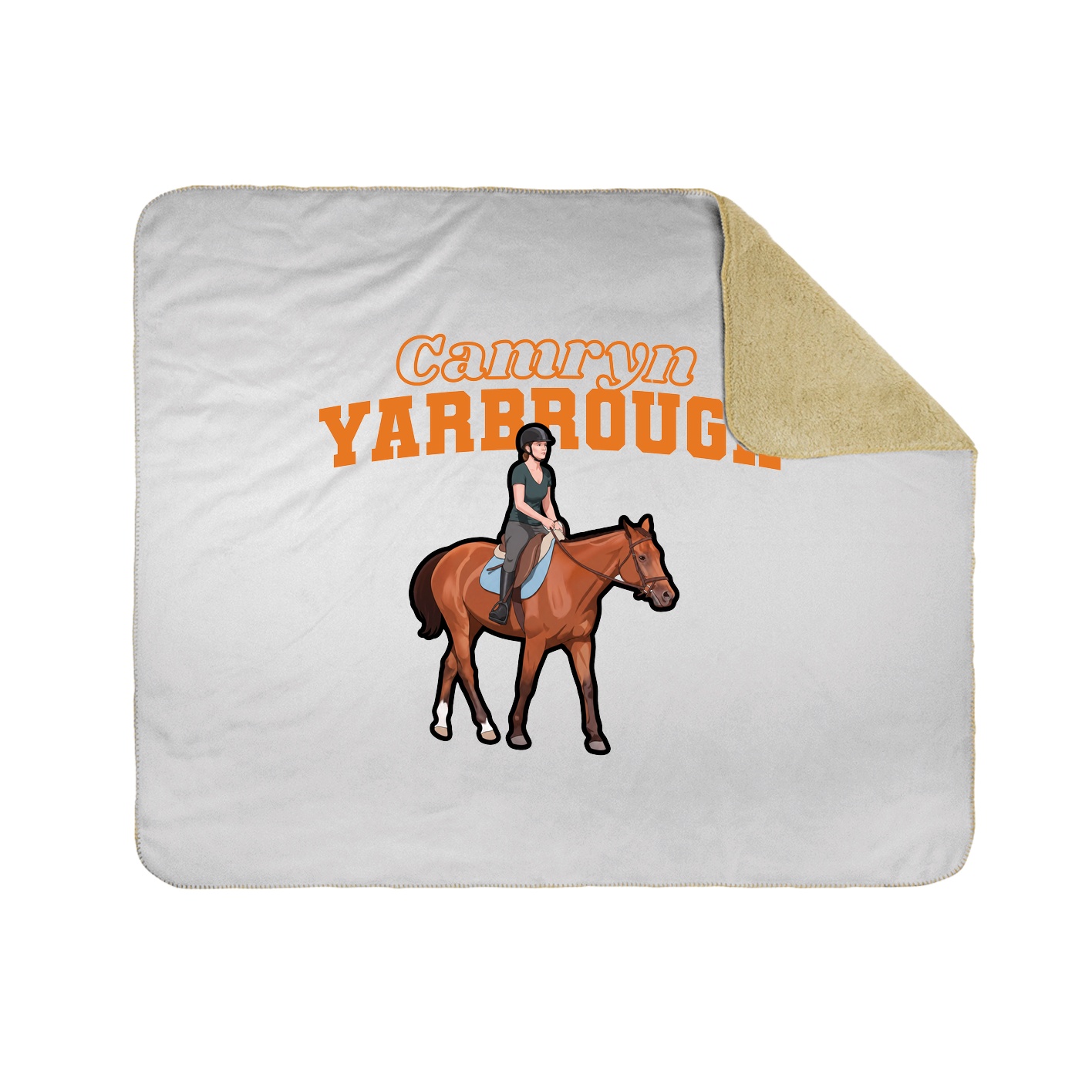 Throw Blanket — Name Arch in White