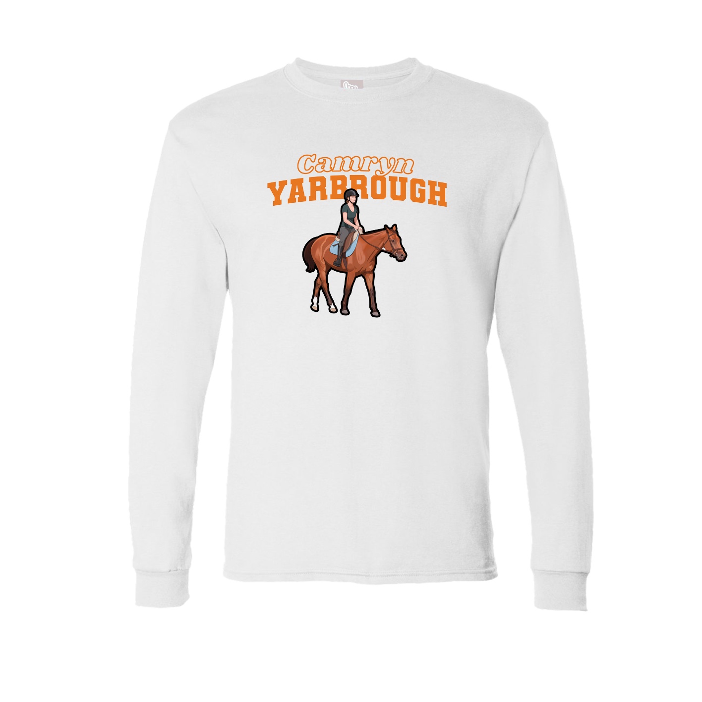 Long Sleeve Tee — Name Arch in White