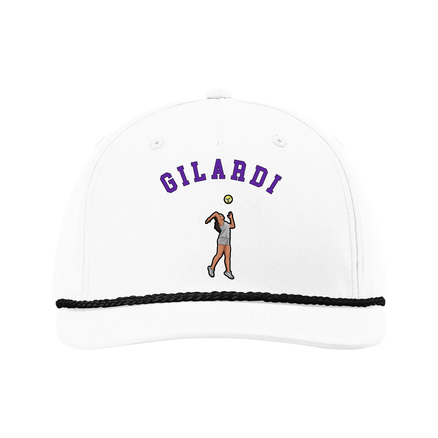 Five-Panel Classic Rope Cap — Shirsey Arch in White