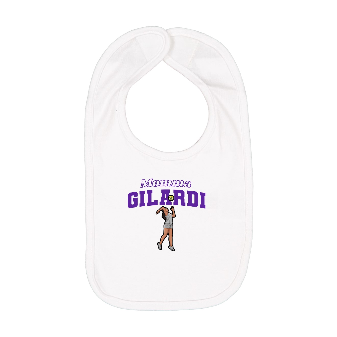 Infant Bib — Mothers Day Block in White