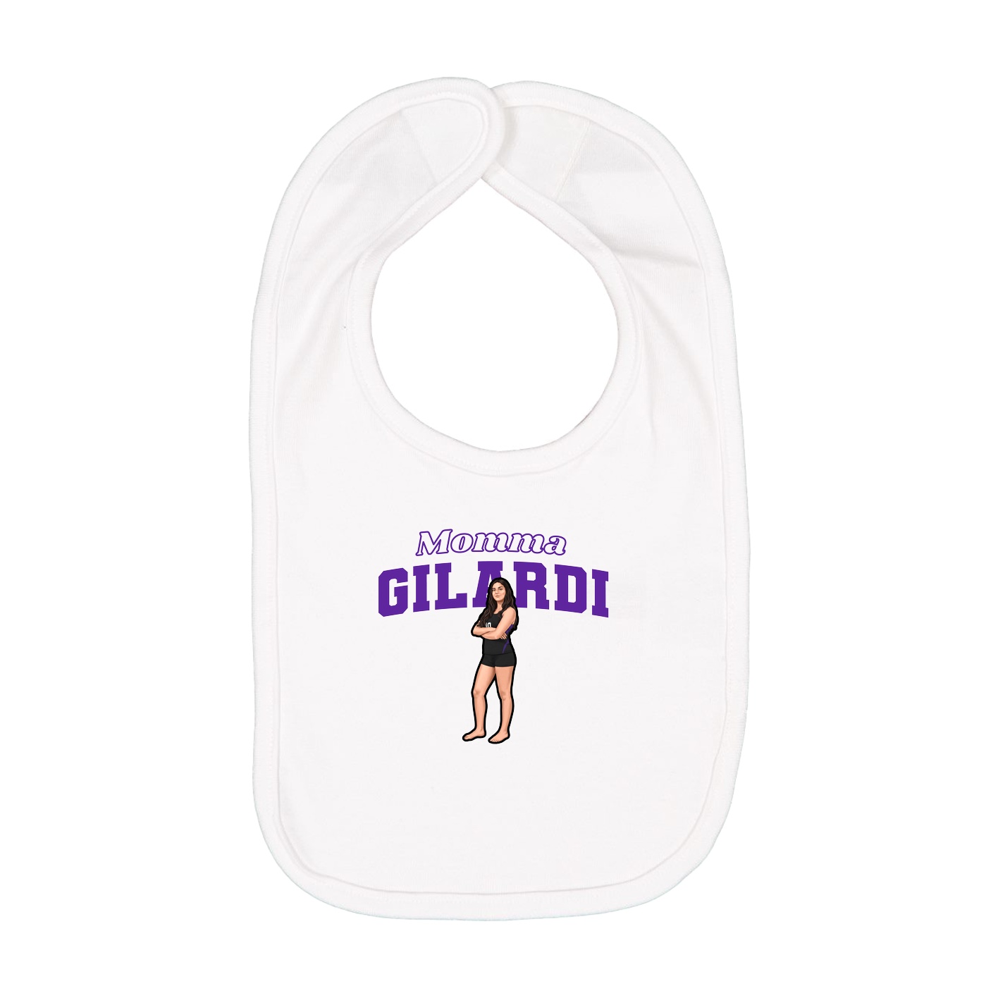 Infant Bib — Mothers Day Block in White