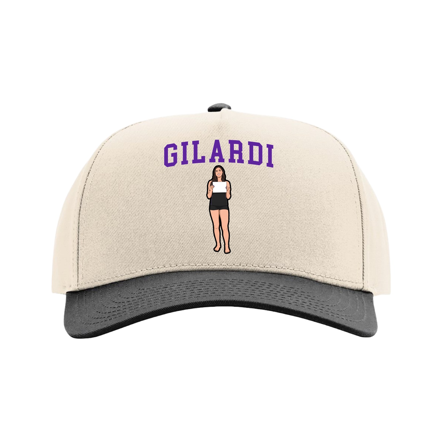 Full Fabric Five-Panel Champ Cap — Shirsey in Cream/Black