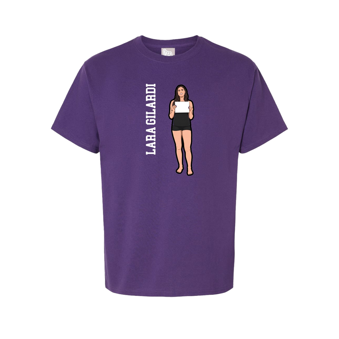Youth Tee — Name Vertical in Purple