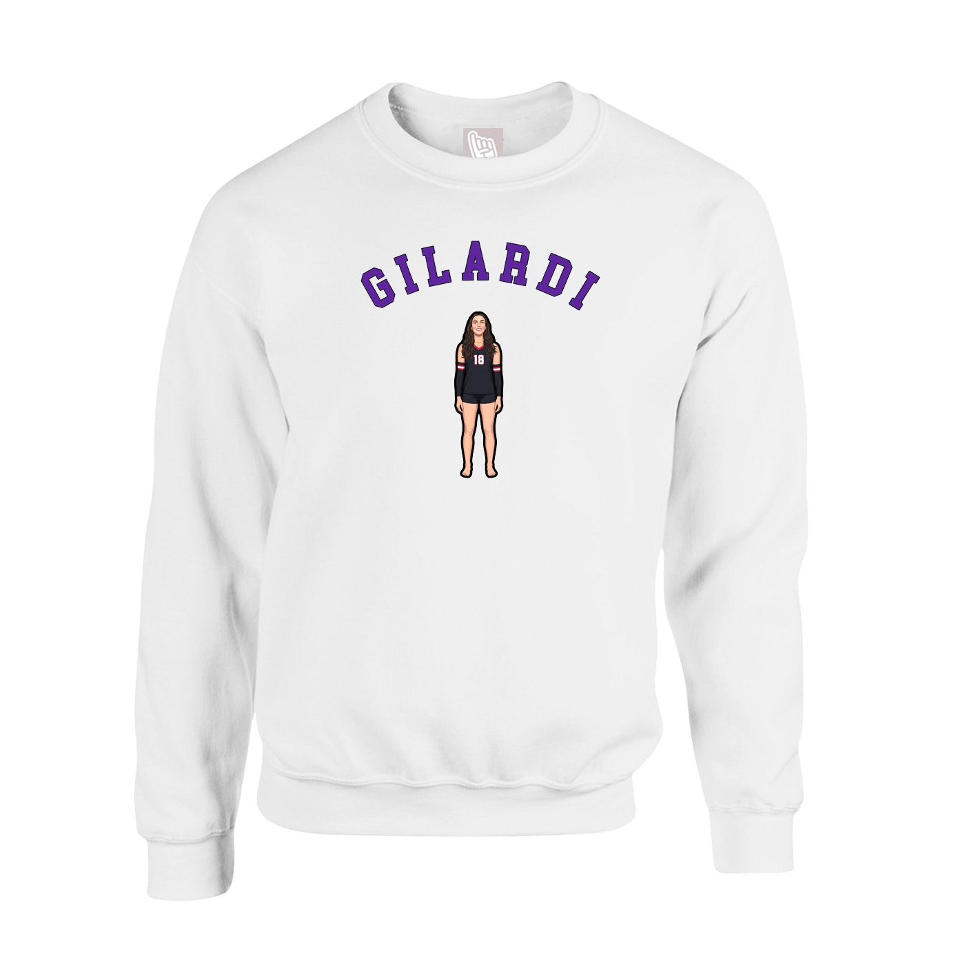 Fleece Crew — Shirsey Arch in White