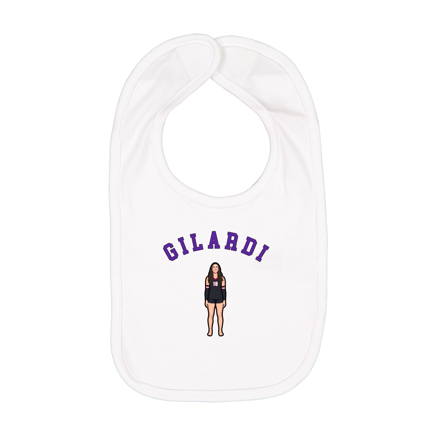 Infant Bib — Shirsey Arch in White
