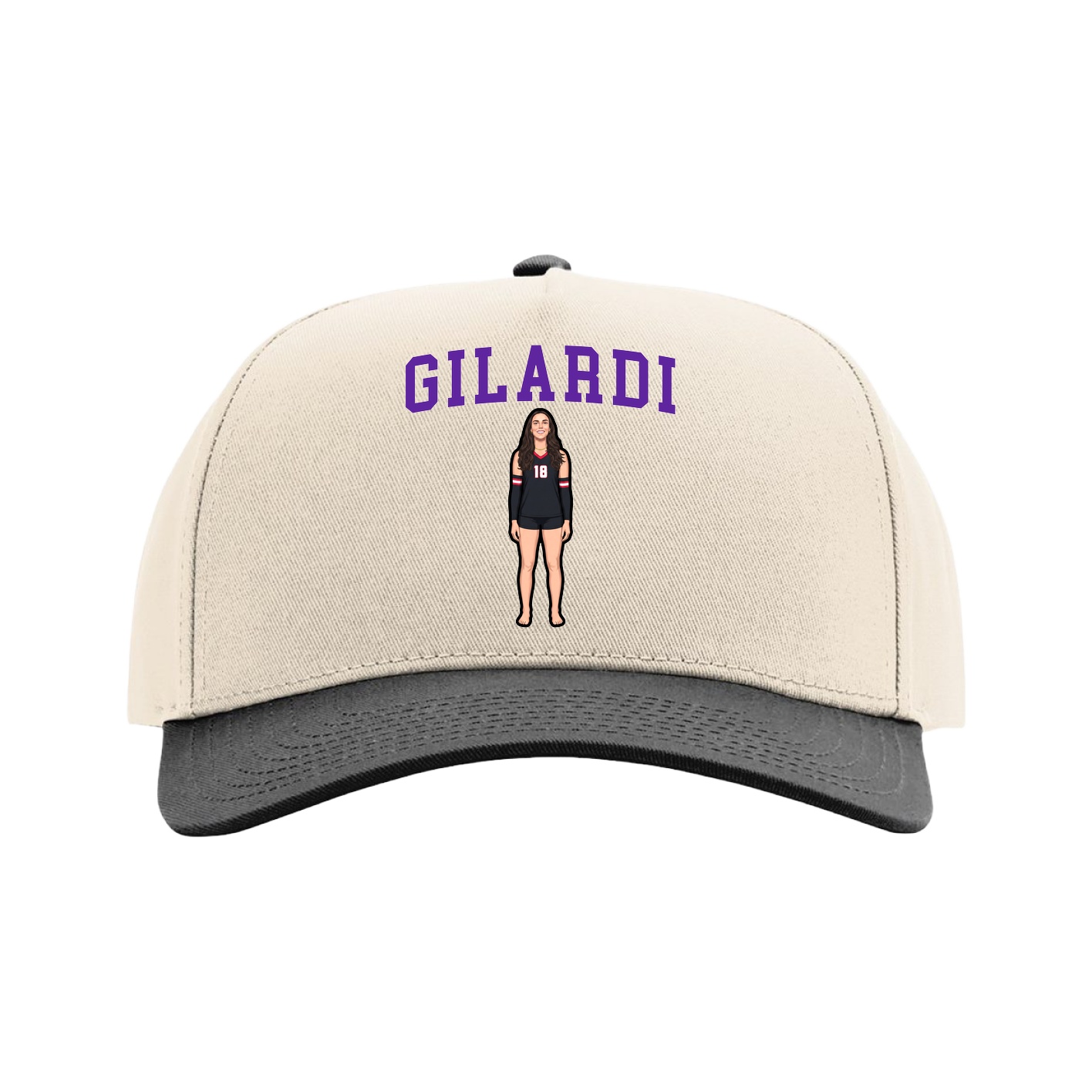 Full Fabric Five-Panel Champ Cap — Shirsey in Cream/Black