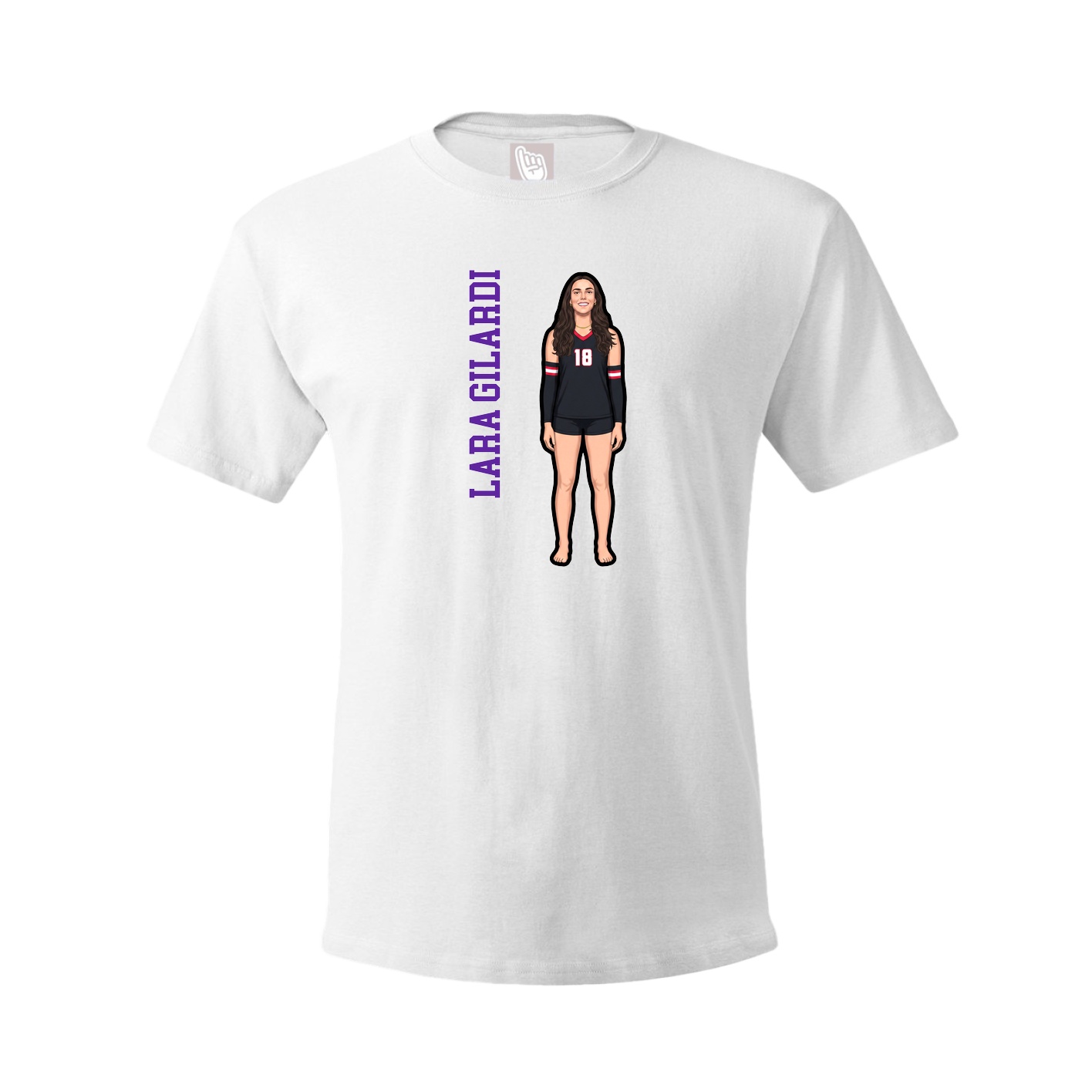 Tee — Name Vertical in White
