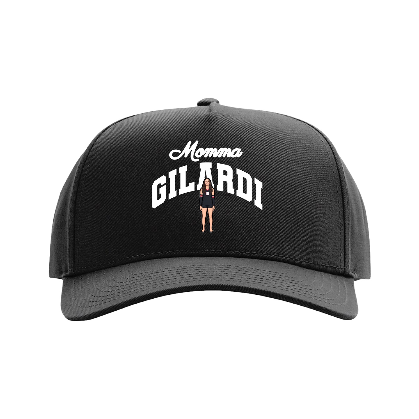 Full Fabric Five-Panel Champ Cap — Mothers Day Arch in Black