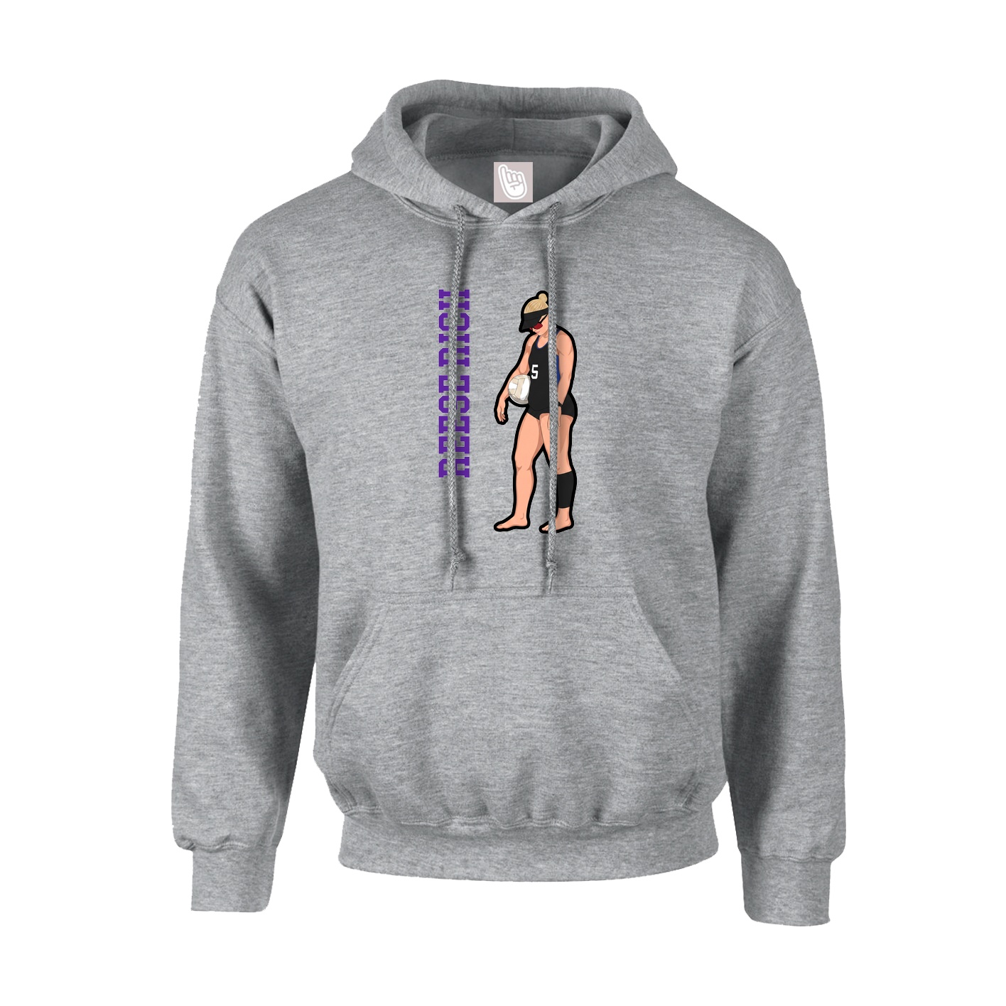 Youth Hoodie — Name Vertical in Grey