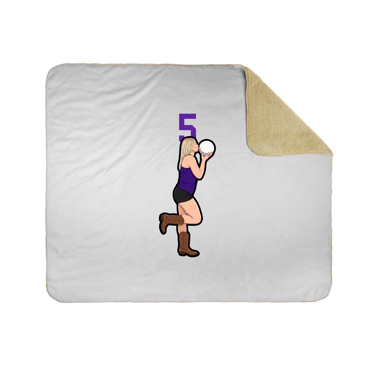 Throw Blanket — Number Top in White
