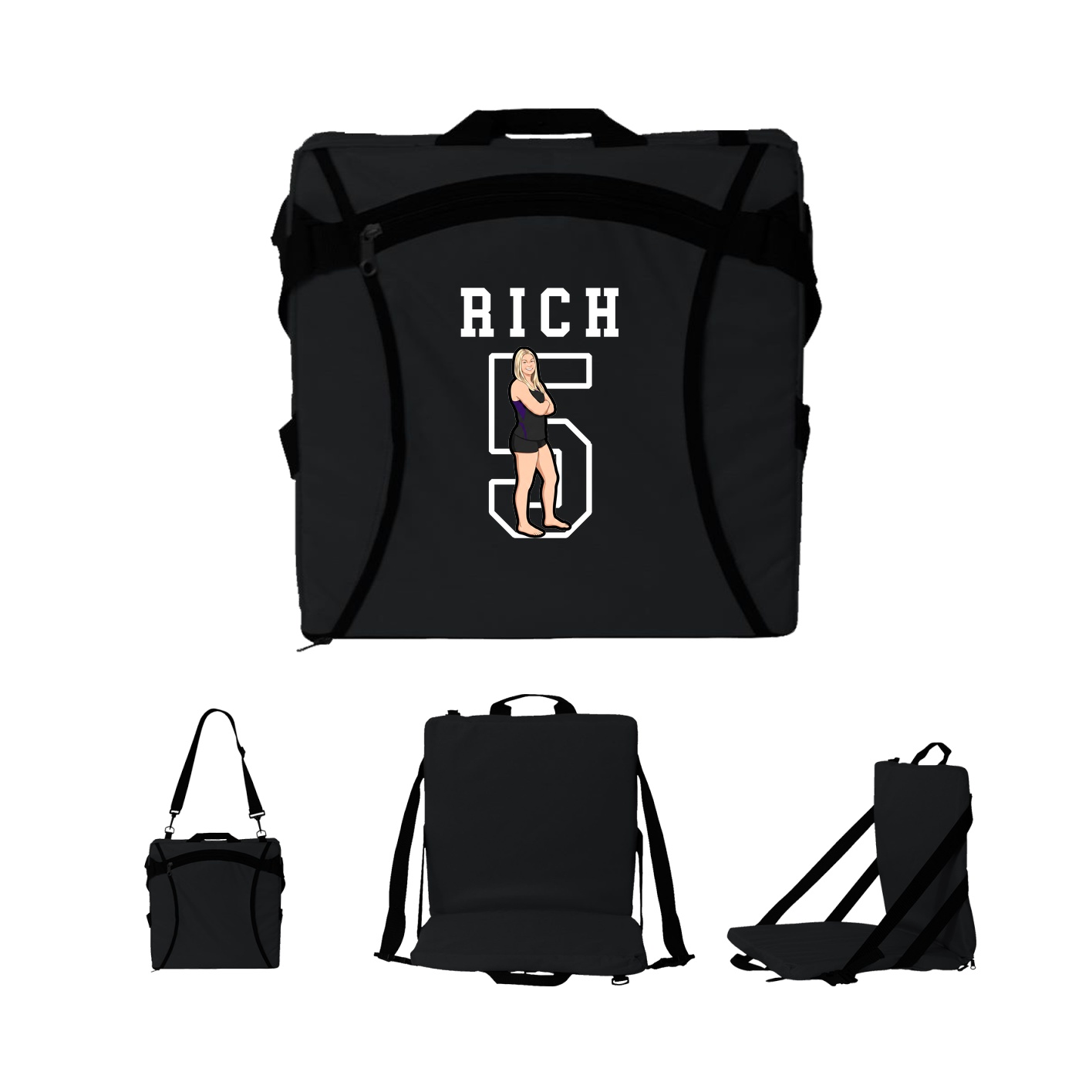 Folding Stadium Seat — Shirsey in Black