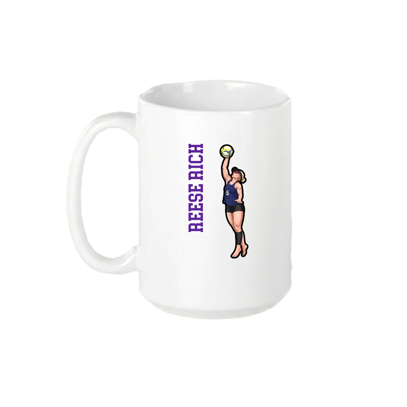 15oz Coffee Mug — Name Vertical in White