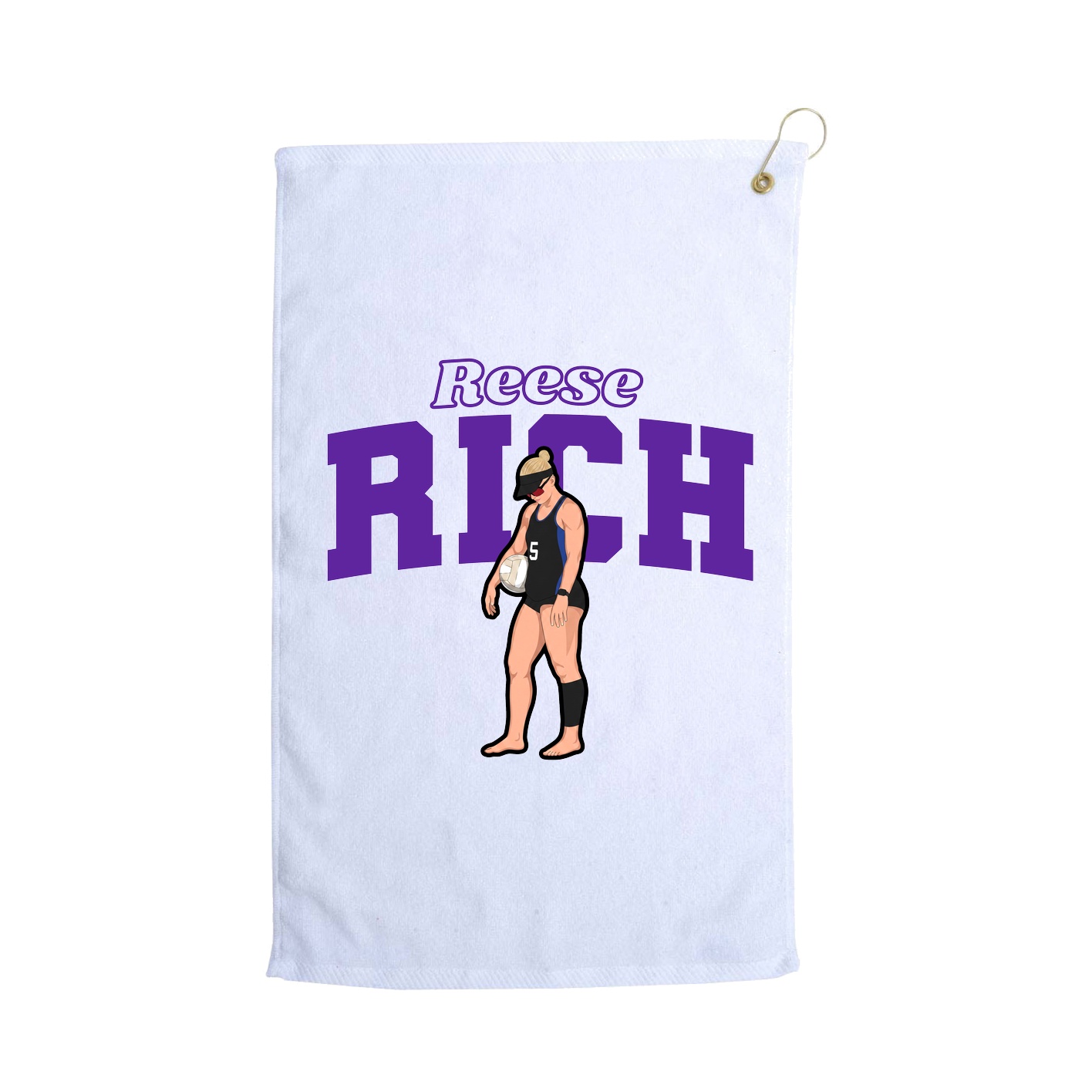 Golf Towel — Name Arch in White