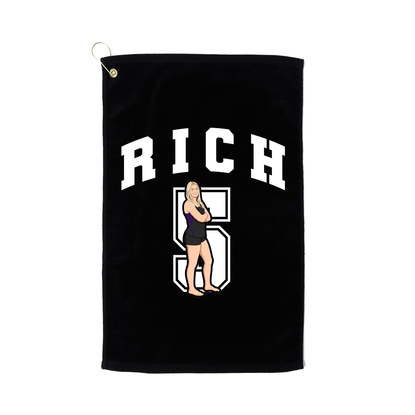 Golf Towel — Number in Black