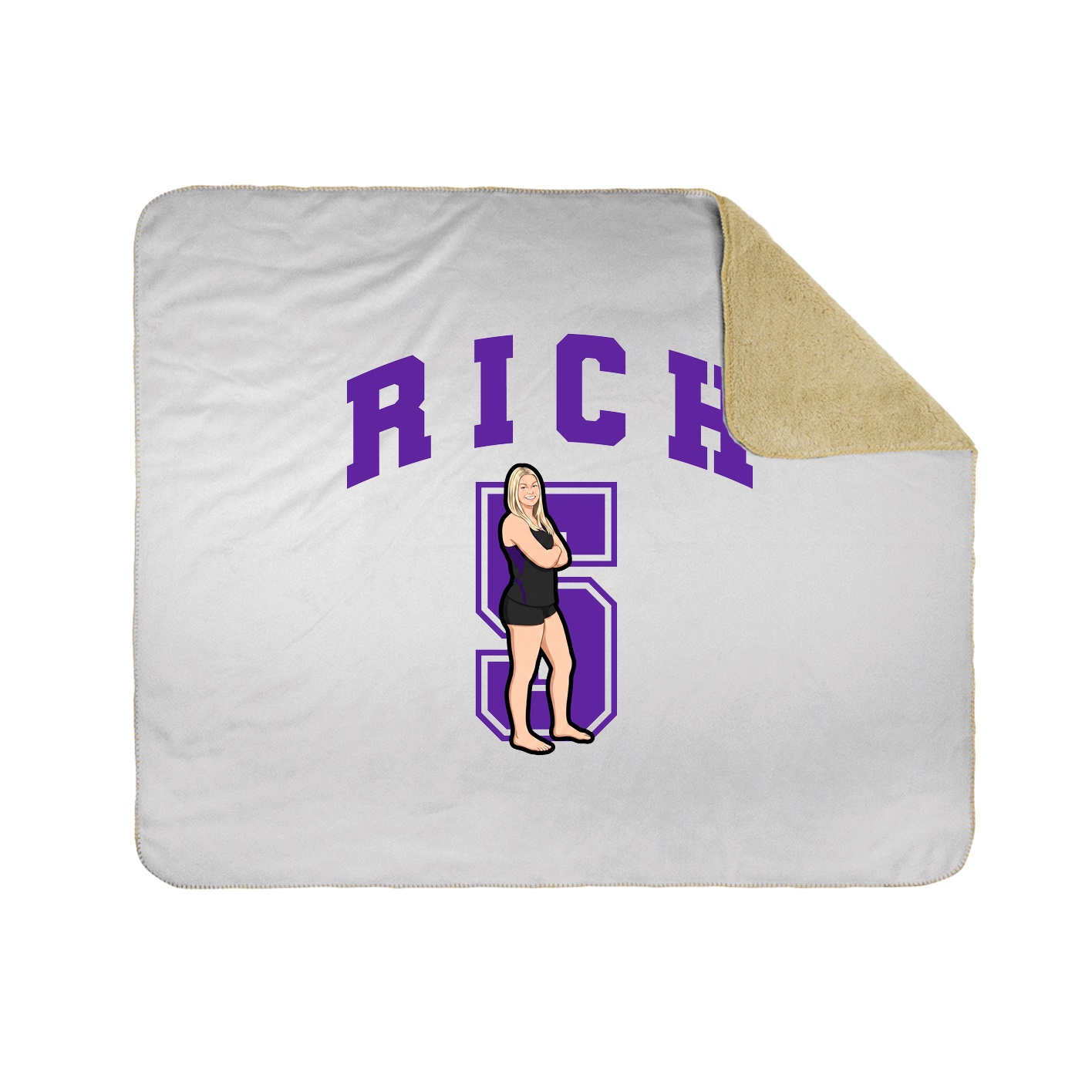 Throw Blanket — Number in White