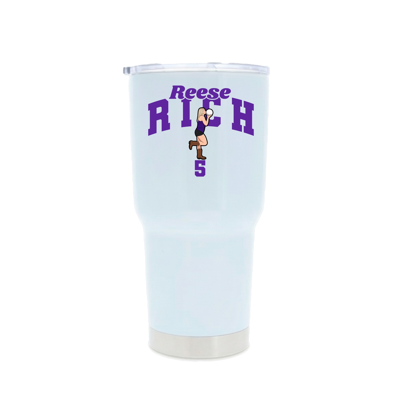 30oz Stainless Steel Tumbler — Signature Arch in White