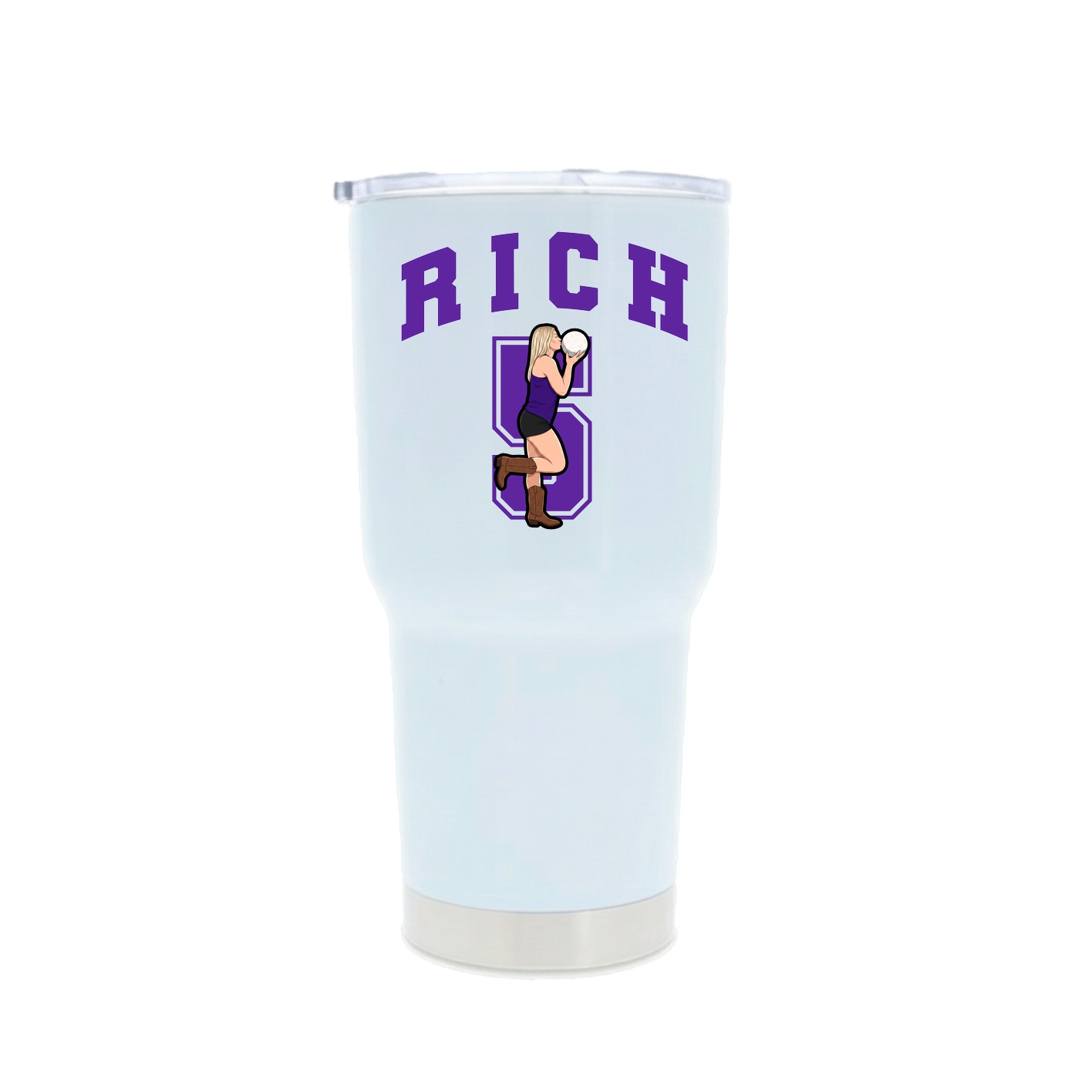 30oz Stainless Steel Tumbler — Number in White
