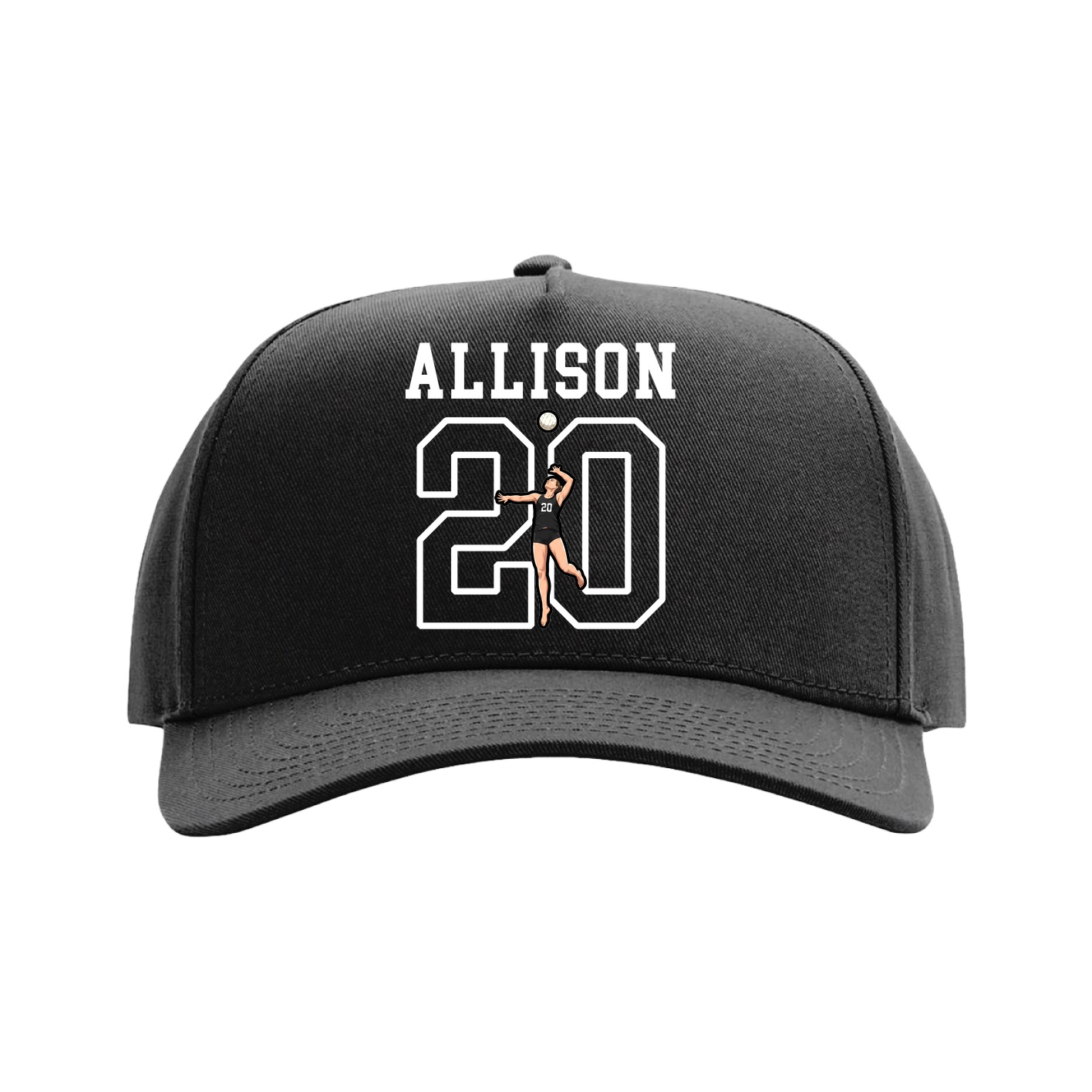 Full Fabric Five-Panel Champ Cap — Shirsey in Black