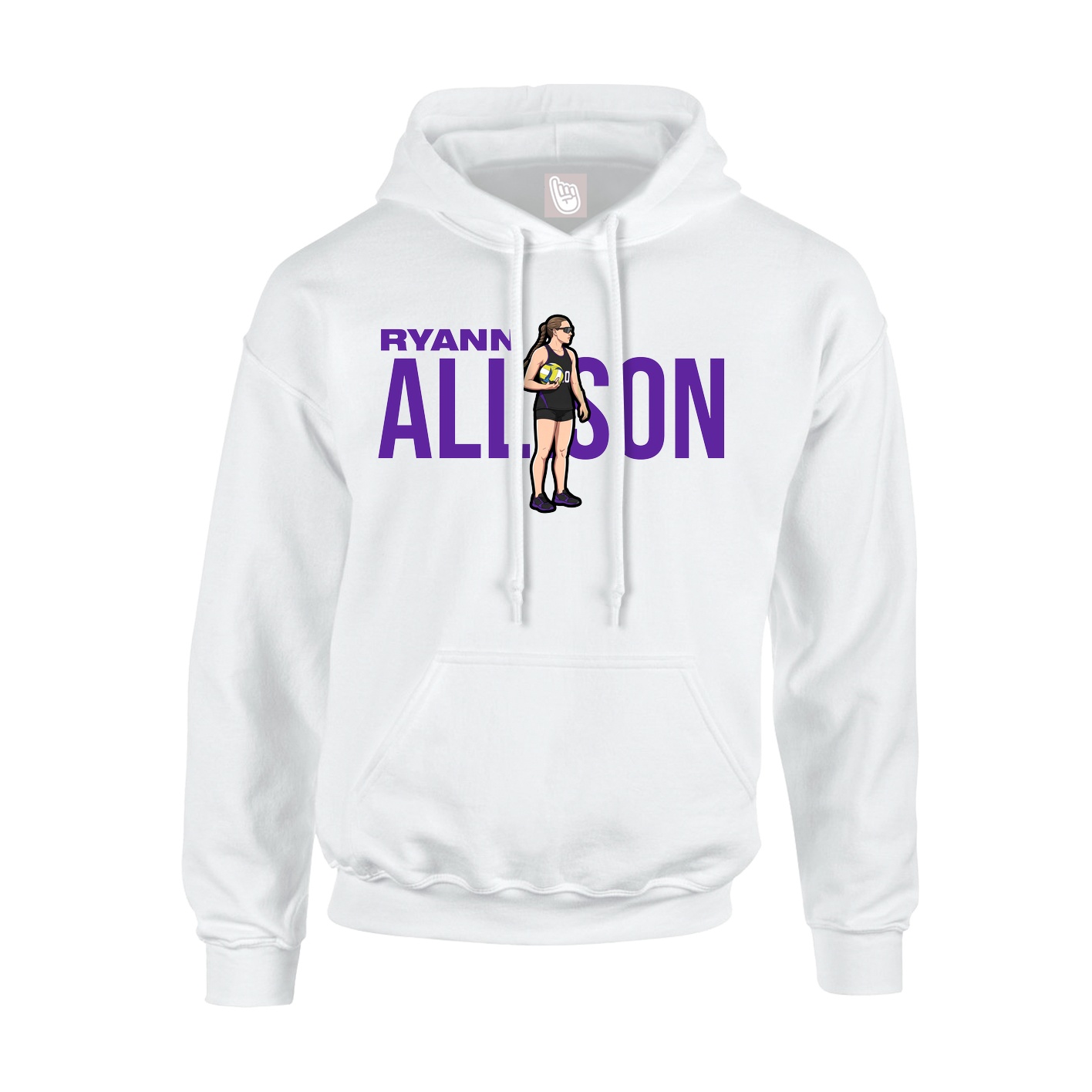 Youth Hoodie — Player Name in White